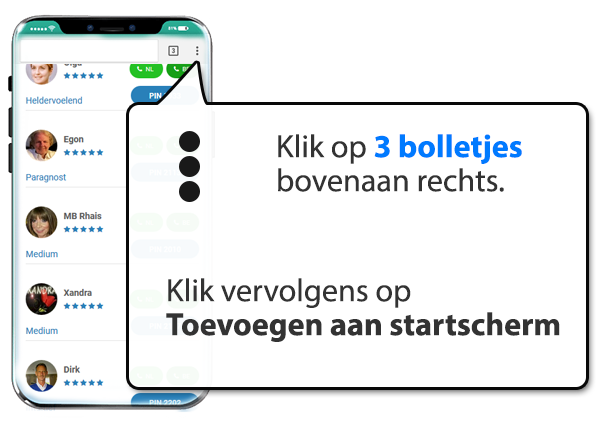 android: Paragnost-amsterdam.nl instellen als app op Mobiel