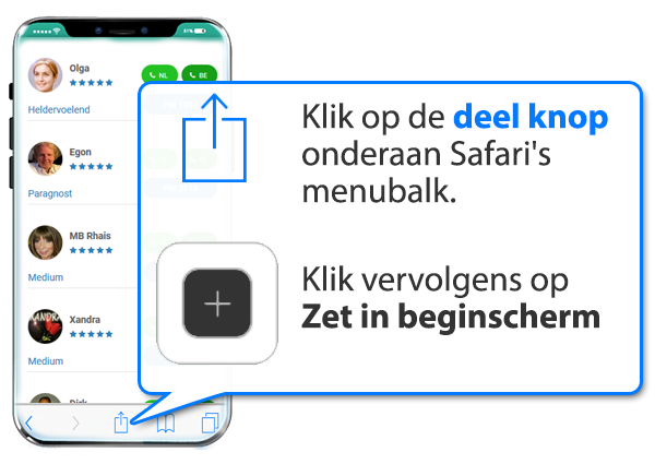 iphone en ipad: Paragnost-amsterdam.nl als app instellen op Mobiel